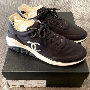 Chanel Lycra Black Sneakers-Worn 1 time